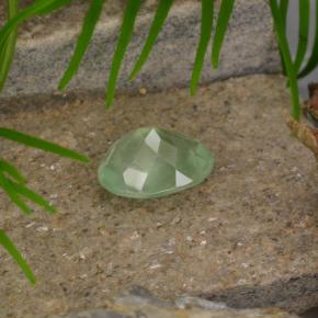 Préhnite vert naturelle coupe ovale, 4,81 ct, translucide