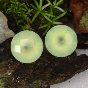Achetez naturel 3,95ct vert préhnite gems, coupe roude, en provenance afrique du sud chez gemselect. en stock, livraison internationale!