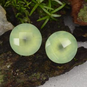 Achetez naturel 3,95ct vert préhnite gems, coupe roude, en provenance afrique du sud chez gemselect. en stock, livraison internationale!