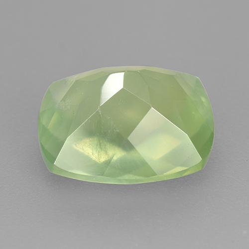 Préhnite vert naturelle coupe coussin, 5,41 ct, translucide