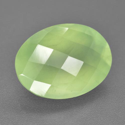 Prehnite Vert citron naturelle Coupe ovale, 9.41 ct, Translucide