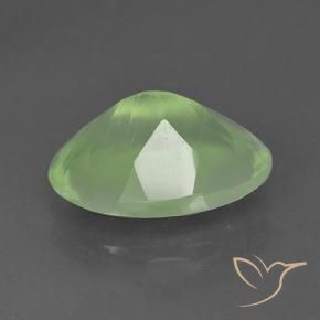 Prehnite Medium Green  naturelle Coupe ovale, 5.70 ct, Translucide