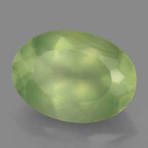 Préhnite vert naturelle transparent, 5,86 ct, transparent / translucide