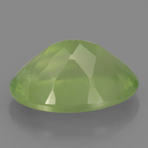 Préhnite vert naturelle transparent, 5,86 ct, transparent / translucide