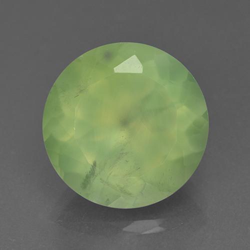 Préhnite vert naturelle coupe roude, 9,10 ct, translucide