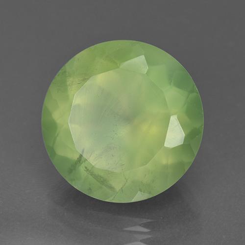Préhnite vert naturelle coupe roude, 9,10 ct, translucide