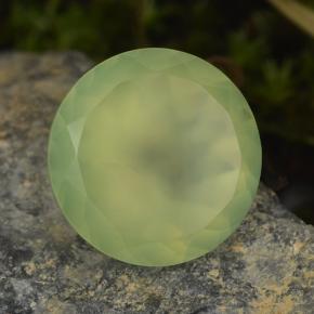Préhnite vert naturelle coupe roude, 9,45 ct, translucide