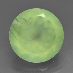 Préhnite vert naturelle coupe roude, 9,19 ct, translucide