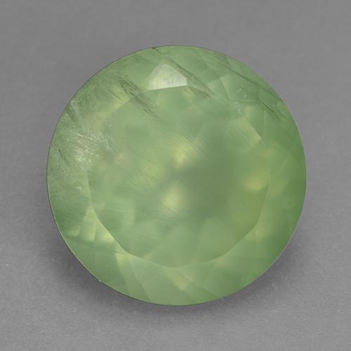 Préhnite vert naturelle coupe roude, 9,78 ct, transparent