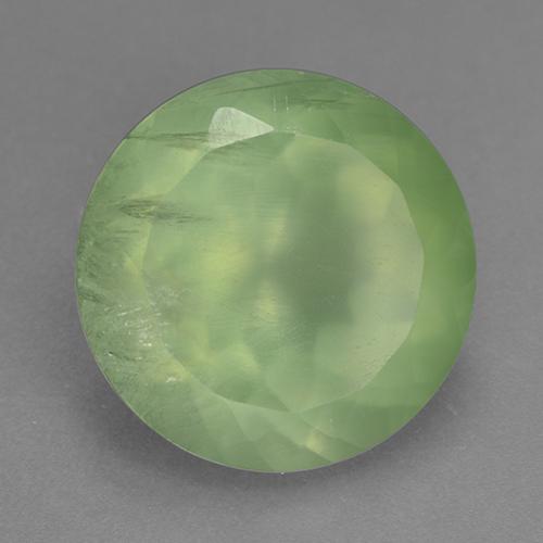Préhnite vert naturelle coupe roude, 9,78 ct, transparent