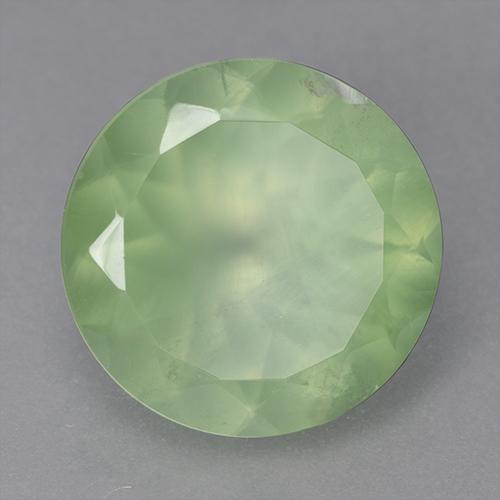 Préhnite vert naturelle coupe roude, 9,13 ct, transparent