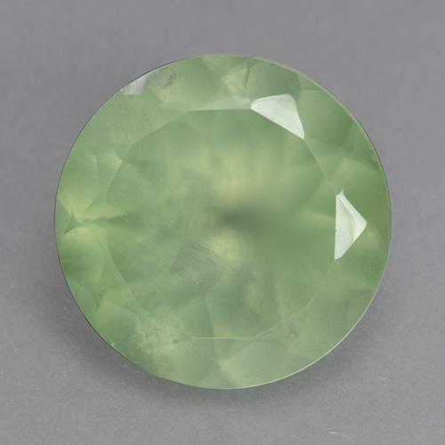 Préhnite vert naturelle coupe roude, 9,13 ct, transparent