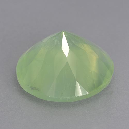 Préhnite vert naturelle coupe roude, 9,13 ct, transparent