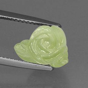 Préhnite vert naturelle transparent, 7,35 ct, transparent / translucide