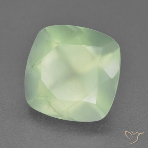 Préhnite Vert clair naturelle Coussin, 6.93 ct, Translucide