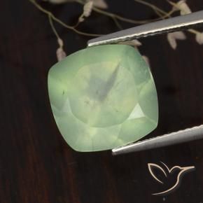 Préhnite Light Yellow Green  naturelle Coussin, 6.75 ct, Translucide