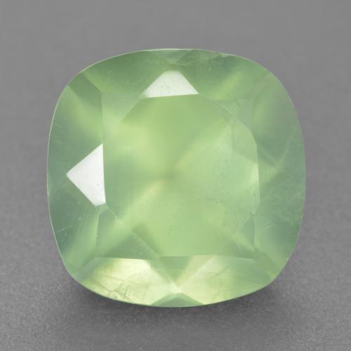 Préhnite vert naturelle coupe coussin, 6,62 ct, translucide