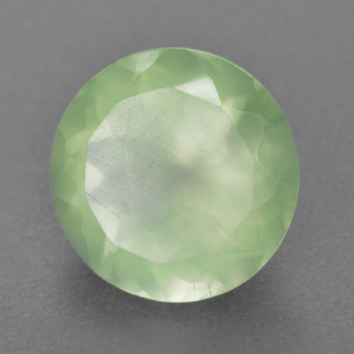 Préhnite vert naturelle coupe roude, 5,72 ct, translucide