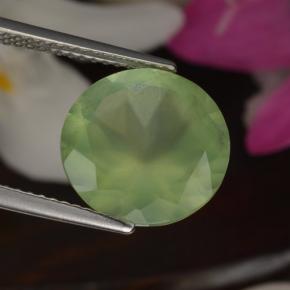 Préhnite vert naturelle coupe roude, 5,50 ct, translucide