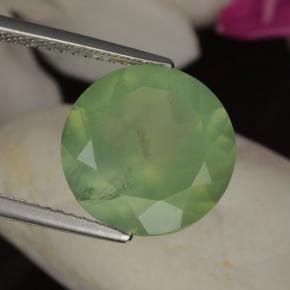 Préhnite vert naturelle coupe roude, 5,97 ct, translucide