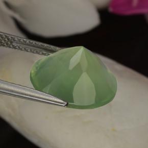 Préhnite vert naturelle coupe roude, 5,97 ct, translucide
