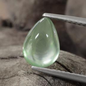 Préhnite vert naturelle en forme de poire, 1,85 ct, transparent
