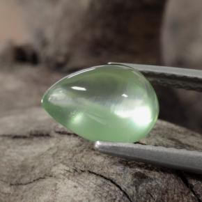 Préhnite vert naturelle en forme de poire, 1,85 ct, transparent