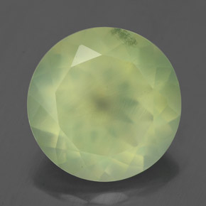 Prehnite Vert naturelle Coupe roude, 5.88 ct, Translucide