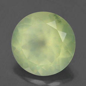Prehnite Vert naturelle Coupe roude, 5.88 ct, Translucide