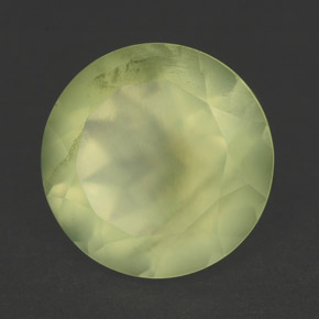 Préhnite vert naturelle coupe roude, 5,78 ct, translucide