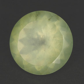 Préhnite vert naturelle coupe roude, 5,90 ct, transparent
