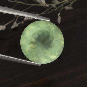 Préhnite vert naturelle coupe roude, 5,61 ct, translucide