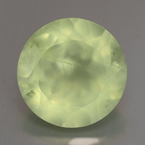 Préhnite vert naturelle coupe roude, 6,02 ct, transparent