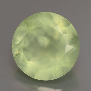 Préhnite vert naturelle coupe roude, 6,02 ct, transparent