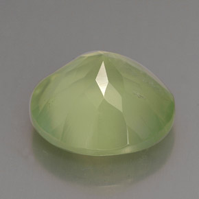 Préhnite vert naturelle coupe roude, 6,02 ct, transparent