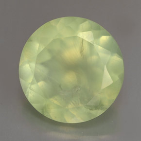 Préhnite vert naturelle coupe roude, 5,84 ct, transparent