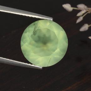 Prehnite Vert naturelle Coupe roude, 5.61 ct, Translucide