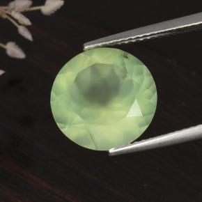 Prehnite Vert naturelle Coupe roude, 5.61 ct, Translucide