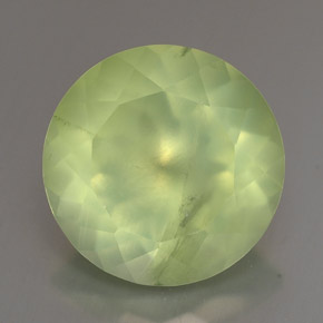 Préhnite vert naturelle coupe roude, 5,77 ct, transparent