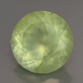Préhnite vert naturelle coupe roude, 5,77 ct, transparent