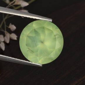 Préhnite vert naturelle coupe roude, 5,62 ct, translucide
