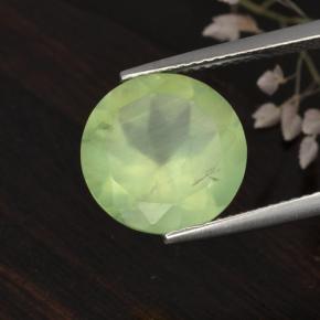 Préhnite vert naturelle coupe roude, 5,62 ct, translucide