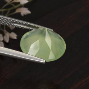 Préhnite vert naturelle coupe roude, 5,62 ct, translucide