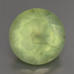 Préhnite vert naturelle coupe roude, 6,01 ct, transparent