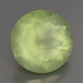 Préhnite vert naturelle coupe roude, 6,01 ct, transparent