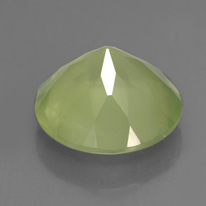 Préhnite vert naturelle coupe roude, 6,01 ct, transparent