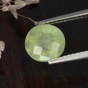 Préhnite vert naturelle coupe roude, 1,91 ct, translucide