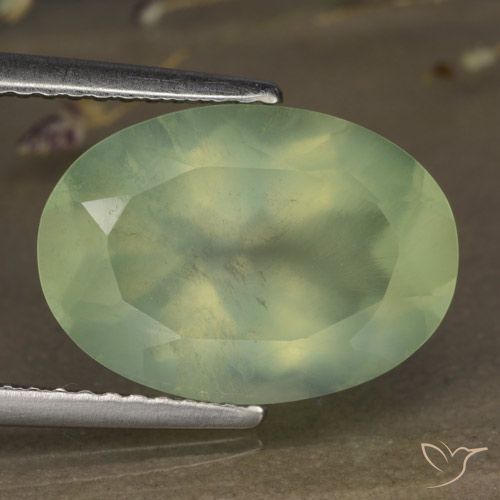5.88ct Naturel Medium Green  Préhnite, ovale, Transparent / Translucide