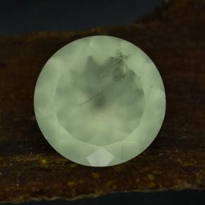 Préhnite vert naturelle coupe roude, 9,44 ct, translucide