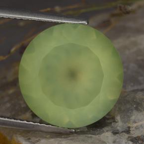 Préhnite vert naturelle coupe roude, 8,86 ct, translucide